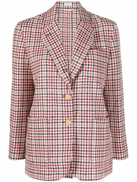  Thom Browne Check-pattern Single Breasted Blazer - Red 