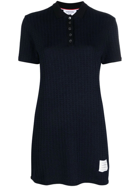  Thom Browne Checked Jacquard Polo Minidress - Blue 