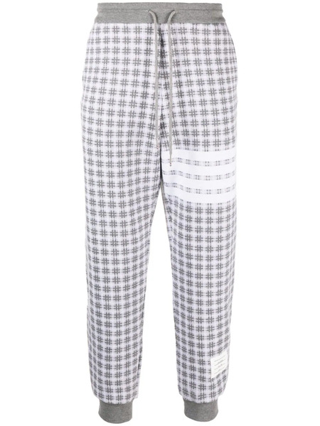  Thom Browne Checked Jacquard Track Pants - Grey 