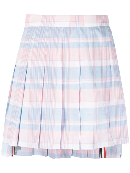  Thom Browne Checked Pleated Miniskirt - Pink 