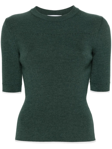  Thom Browne Contrasting-trim Ribbed Jumper - Green 