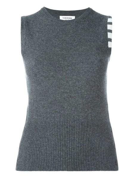  Thom Browne Crew-neck Cashmere Gilet - Grey 