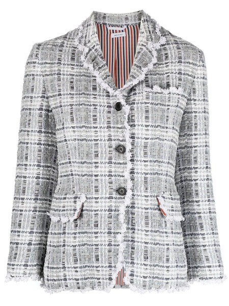  Thom Browne Crochet-trim Single-breasted Blazer - Grey 
