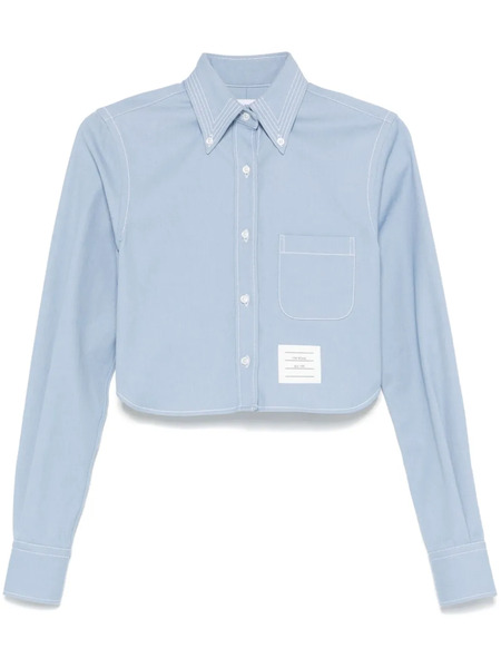  Thom Browne Cropped Denim Shirt - Blue 