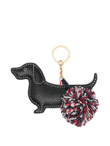  Thom Browne Dog-shape Leather Keyring - Black 