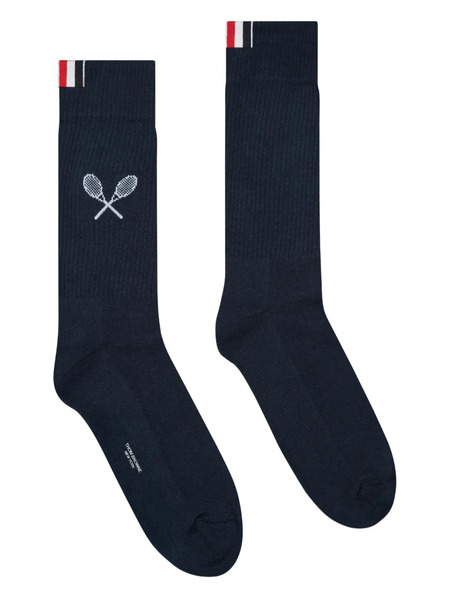  Thom Browne Double-racket Ribbed-detailed Socks - Blue 