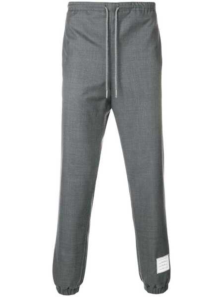  Thom Browne Drawstring-waist Wool Track Pants - Grey 