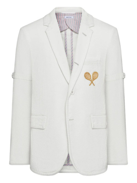  Thom Browne Embroidered Blazer - White 