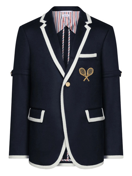  Thom Browne Embroidery Armband Blazer - Blue 