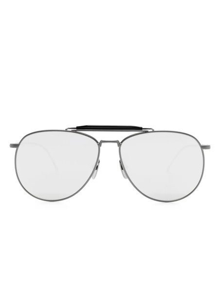  Thom Browne Eyewear Pilot-frame Mirrored Sunglasses - Grey 