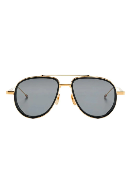  Thom Browne Eyewear Pilot-frame Sunglasses - Gold 