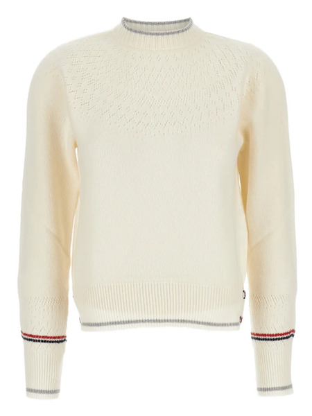  Thom Browne Fairisle Pointelle-knit Wool Sweater - Neutrals 