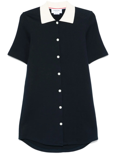  Thom Browne Fine-ribbed Mini Dress - Blue 