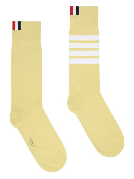  Thom Browne Four-bar Striped Socks - Yellow 