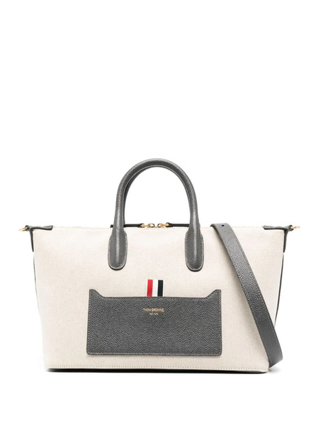  Thom Browne Grosgrain-loop Tote Bag - Neutrals 
