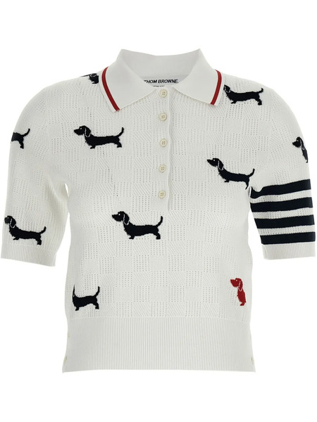  Thom Browne Hector Polo Shirt - White 