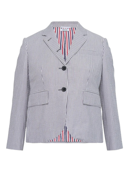  Thom Browne High Armhole Sport Striped-pattern Jacket - White 