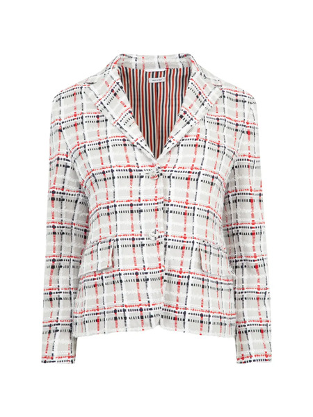  Thom Browne High Break Tweed Jacket - Neutrals 