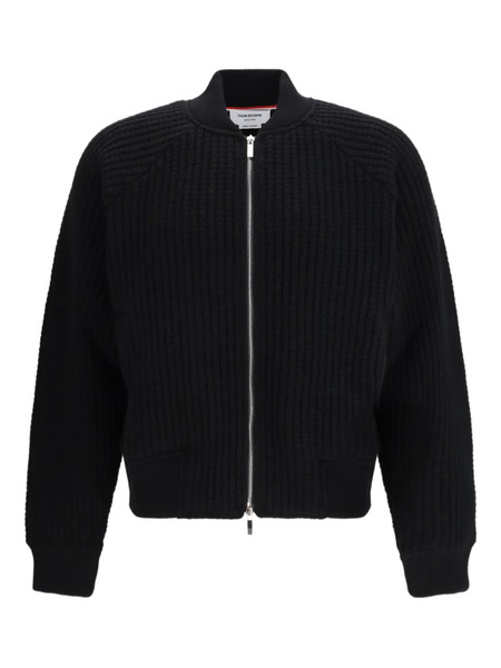  Thom Browne Honeycomb Zip Bomber Jacket - Black 