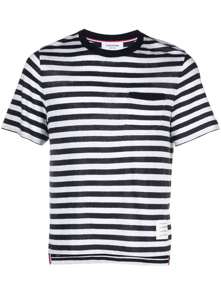  Thom Browne Horizontal-stripe Short-sleeve T-shirt - Blue 
