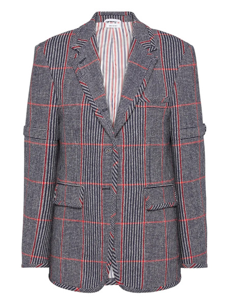  Thom Browne Hunting Tweed Armband Checked Blazer - Red 