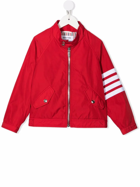  Thom Browne Kids 4-bar Bomber Jacket - Red 