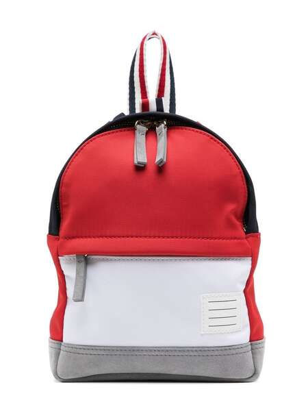  Thom Browne Kids Colour-block Backpack - Red 