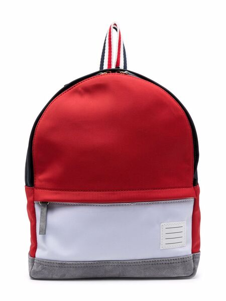  Thom Browne Kids Colour-block Backpack - Red 