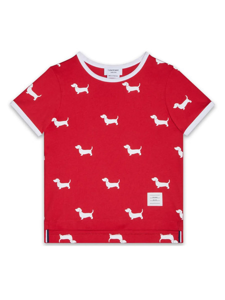  Thom Browne Kids Hector-print T-shirt - Red 