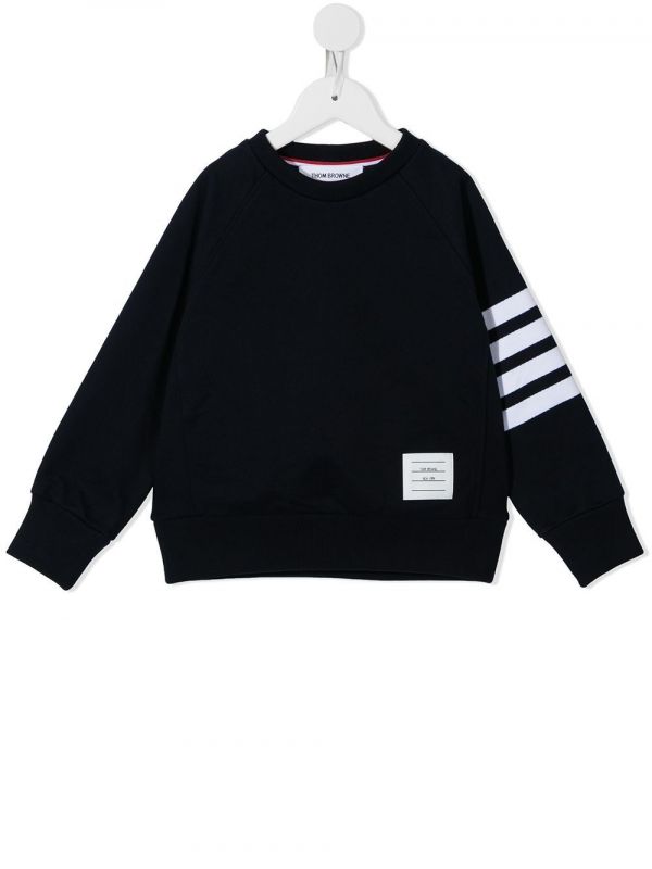  Thom Browne Kids Loopback Jersey 4-bar Sweatshirt - Blue 