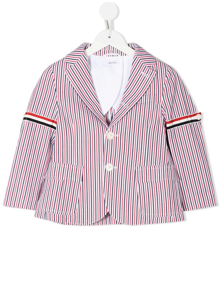  Thom Browne Kids Striped Single-breasted Blazer - Multicolour 