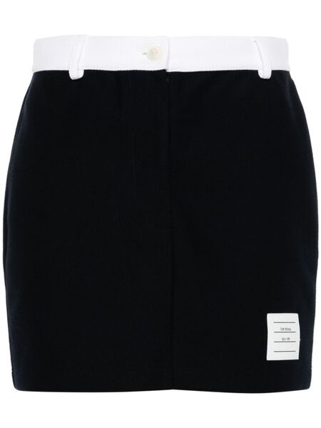  Thom Browne Logo-patch Mini Skirt - Blue 