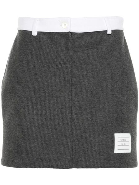  Thom Browne Logo-patch Mini Skirt - Grey 