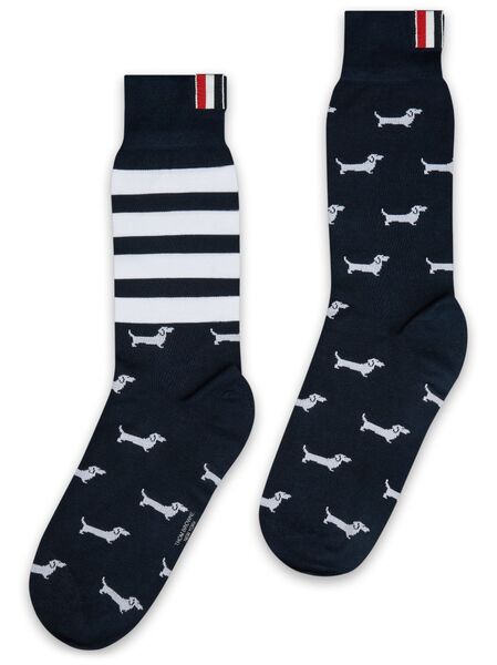  Thom Browne Mid-calf Socks - Blue 