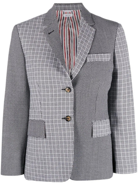  Thom Browne Mix-print Single-breasted Blazer - Black 