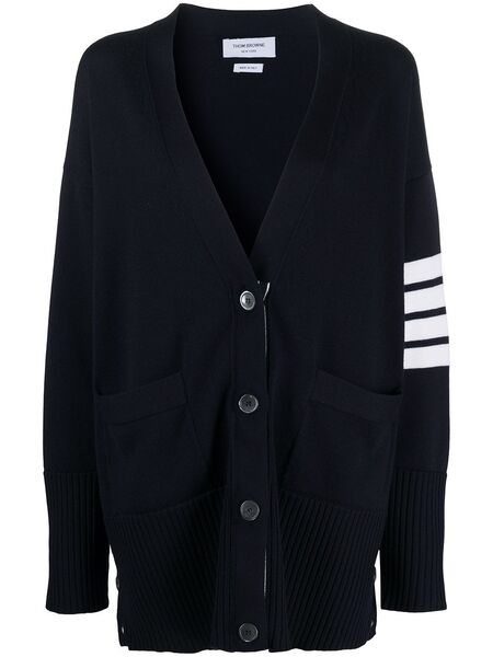  Thom Browne Oversized 4-bar Stripe Cardigan - Blue 