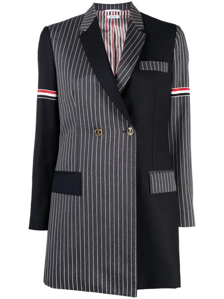  Thom Browne Patchwork Double-breasted Blazer - Blue 