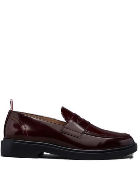  Thom Browne Penny Leather Loafers - Red 