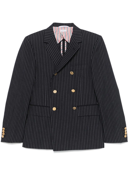  Thom Browne Pinstripe Wool Blazer - Blue 