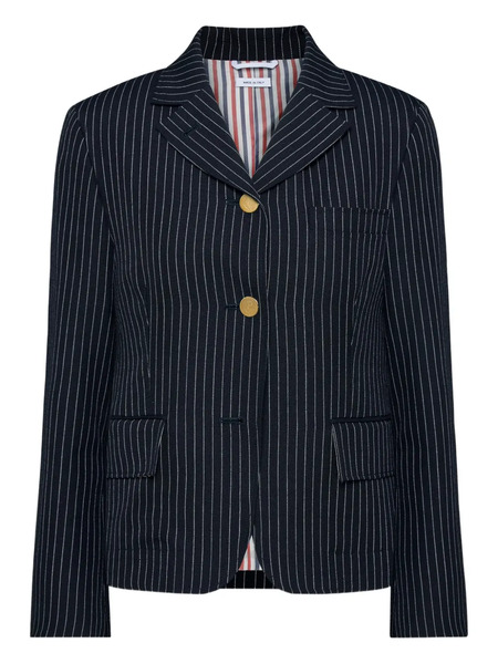  Thom Browne Pinstriped Fitted Jackets - Blue 