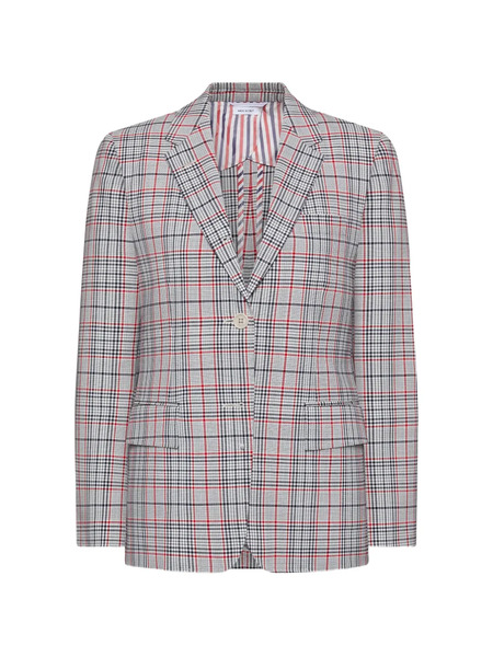  Thom Browne Plaid-pattern Blazer - Grey 