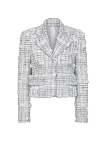  Thom Browne Repp Stripe Tweed Jacket - White 
