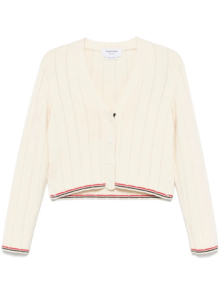  Thom Browne Ribbed Wool Cardigan - Neutrals 