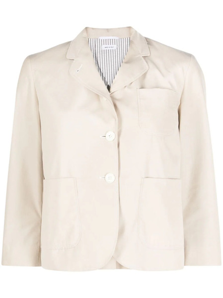  Thom Browne Rounded-collar Single-breasted Blazer - Neutrals 
