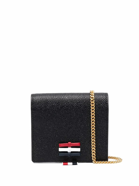  Thom Browne Rwb-bow Chain-strap Cardholder - Black 