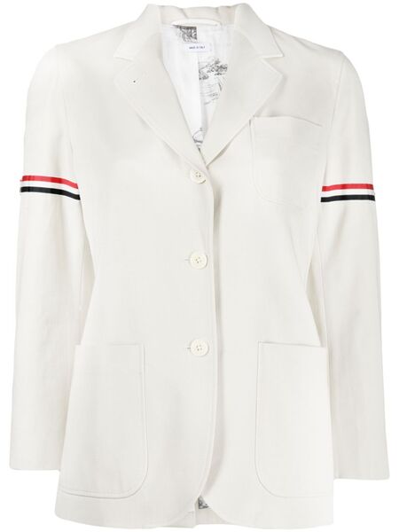  Thom Browne Rwb-stripe Cotton Blazer - Neutrals 