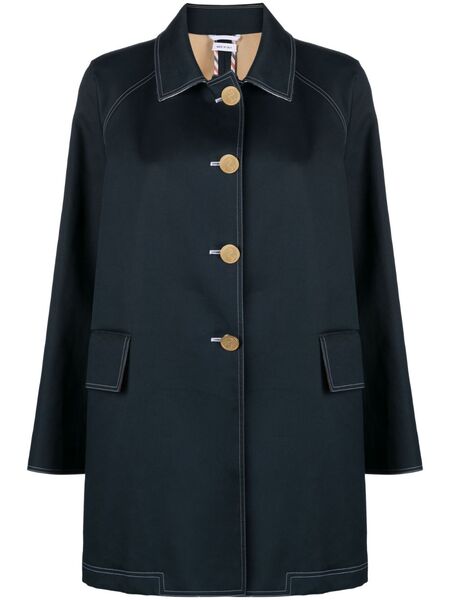  Thom Browne Rwb-stripe Cropped Car Coat - Blue 