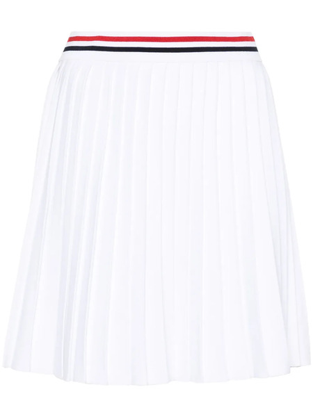  Thom Browne Rwb-stripe Pleated Miniskirt - White 