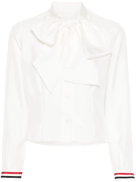  Thom Browne Rwb-stripe Silk Shirt - White 