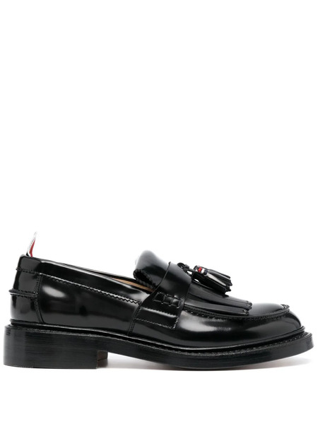  Thom Browne Rwb-tab Leather Loafers - Black 